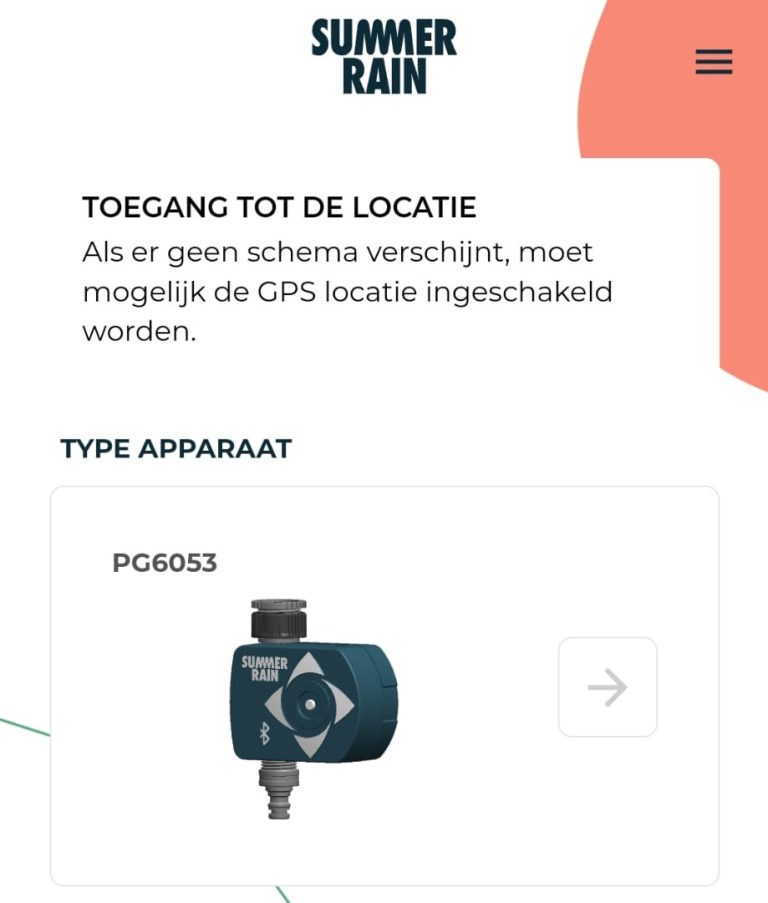 SummerRainBT app connectie maken